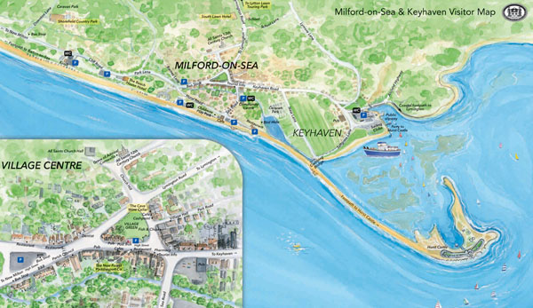 Milford-on-Sea Village Maps